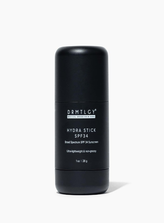 درمتلجي عصا واقي الشمس DRMTLGY بعامل حماية SPF 34 - عصا مرطبة معدنية غير مرئية وخالية من الفوضى للوجه والجسم مع السكوالين والصبار وزيت جوز الهند - واقي شمس واسع الطيف مقاوم للماء لجميع أنواع البشرة - Image 1